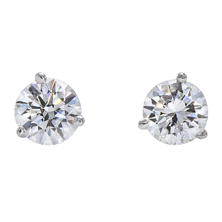 14K White Gold 1ctw Martini Stud Earrings w/2Di...