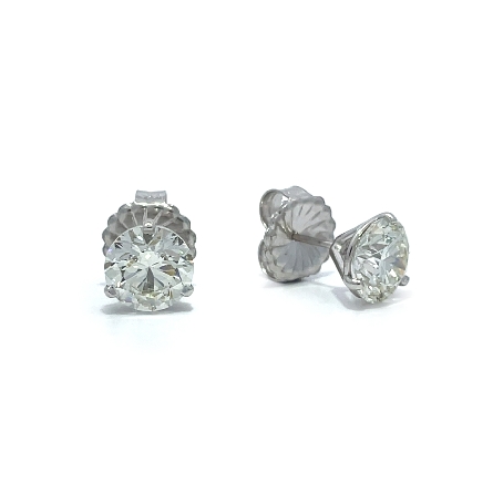 14K White Gold Martini Stud Earrings and Monste...