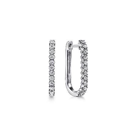 14K White Gold Gabriel Elongated 20mm Oval Hoop...
