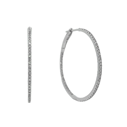 /home/earthtreasures/catalog.shopearthtreasures.com/imagedumplarge/EARTH_A11-06634.jpg 14K White Gold 1.25inch In and Out Round Hoop E...