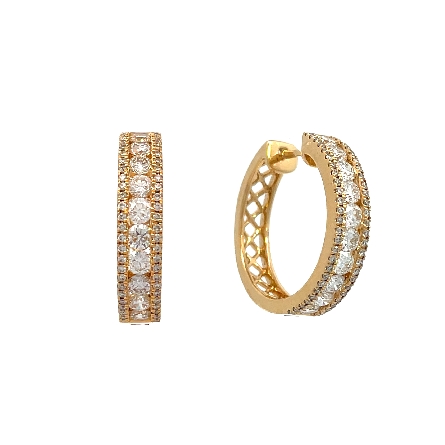 /home/earthtreasures/catalog.shopearthtreasures.com/imagedumplarge/EARTH_A11-06637.jpg 18K Yellow Gold 18mm 3Row Hoop Earrings w/124Di...