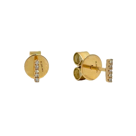 /home/earthtreasures/catalog.shopearthtreasures.com/imagedumplarge/EARTH_A11-06645.jpg 14K Yellow Gold 5mm Bar Stud Earrings w/10Diams...