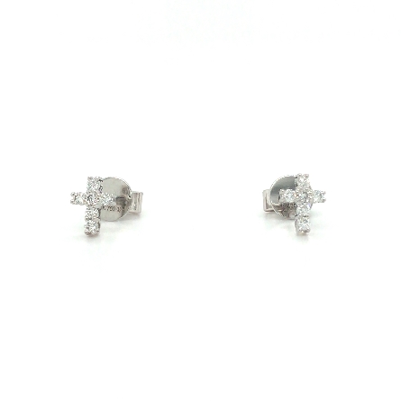 /home/earthtreasures/catalog.shopearthtreasures.com/imagedumplarge/EARTH_A11-06646.jpg 14K Yellow Gold 7x5mm Cross Stud Earrings w/12D...