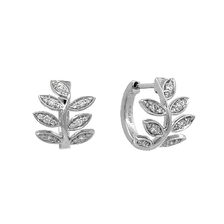 /home/earthtreasures/catalog.shopearthtreasures.com/imagedumplarge/EARTH_A11-06647.jpg 18K White Gold 11.6mm Leaf Design Huggie Hoop E...