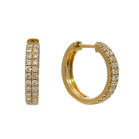 /home/earthtreasures/catalog.shopearthtreasures.com/imagedumplarge/EARTH_A11-06666.jpg 18K Yellow Gold 14mm Round 2Row Huggie Hoop Ear...