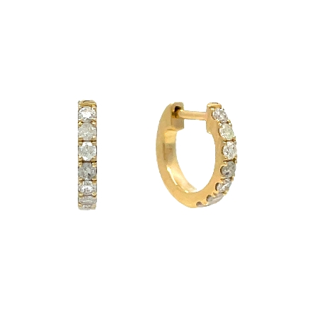 /home/earthtreasures/catalog.shopearthtreasures.com/imagedumplarge/EARTH_A11-06675.jpg 14K Yellow Gold 10mm Prong Set Huggie Hoop Earr...
