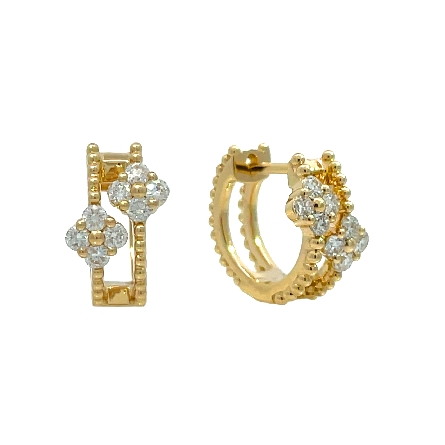 /home/earthtreasures/catalog.shopearthtreasures.com/imagedumplarge/EARTH_A11-06679.jpg 14K Yellow Gold 12mm 2Row Quatrefoil Huggie Hoo...
