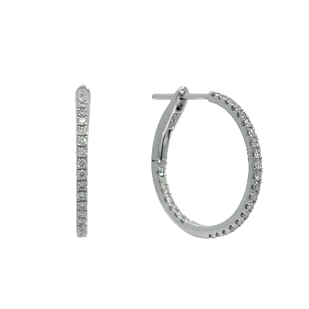/home/earthtreasures/catalog.shopearthtreasures.com/imagedumplarge/EARTH_A11-06686.jpg 14K White Gold 3/4inch In&amp;Out Hoop Earrings w/5...