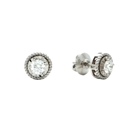 /home/earthtreasures/catalog.shopearthtreasures.com/imagedumplarge/EARTH_A11-06704.jpg 14K White Gold Milgrain Prong Set Stud Earrings...