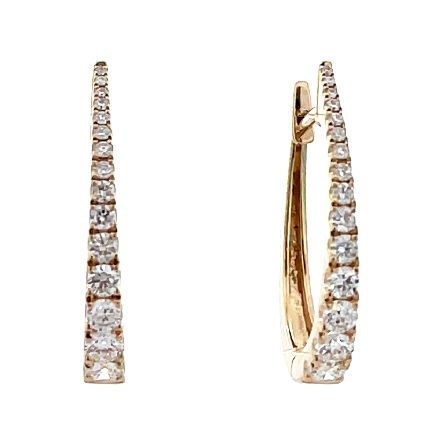 /home/earthtreasures/catalog.shopearthtreasures.com/imagedumplarge/EARTH_A11-06730.jpg 14K Yellow Gold Tapered Oval Hoop Earrings w/Di...