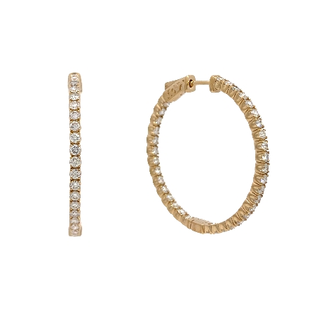 /home/earthtreasures/catalog.shopearthtreasures.com/imagedumplarge/EARTH_A11-06769.jpg 14K Yellow Gold 4Prong In/Out Hoop Earrings w/D...
