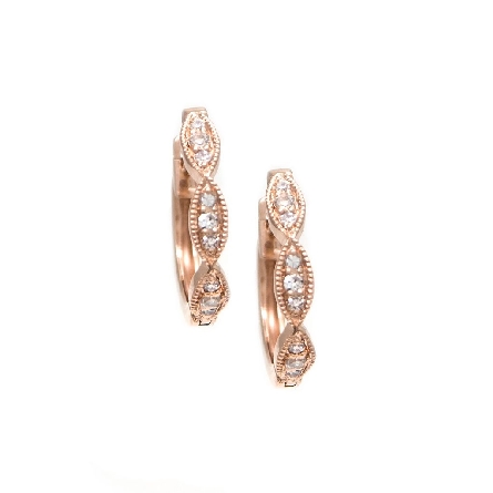 /home/earthtreasures/catalog.shopearthtreasures.com/imagedumplarge/EARTH_A11-06780.jpg 14K Rose Gold Mini Childs Hoop Earrings w/Diams...