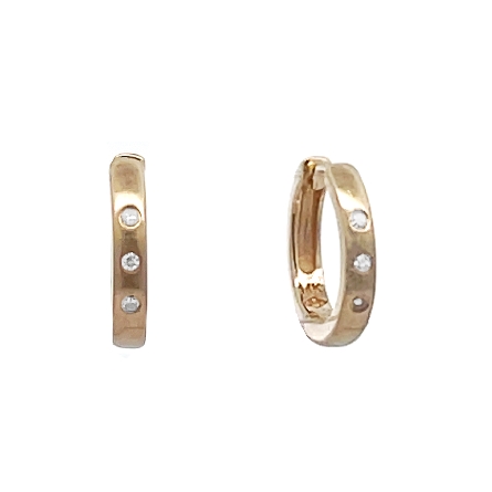 /home/earthtreasures/catalog.shopearthtreasures.com/imagedumplarge/EARTH_A11-06792.jpg 14K Yellow Gold Matte Huggie Hoop Earrings w/Di...