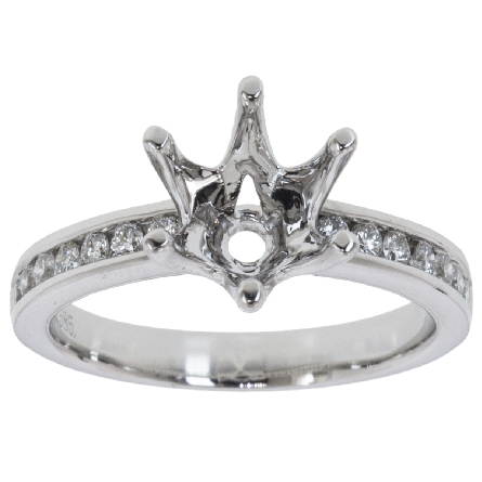 14K White Gold Channel Engagement Ring Mounting...