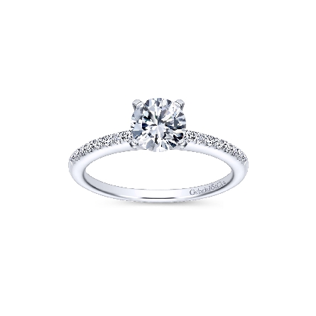 14K White Gold KELLY 4Prong Head Engagement Rin...