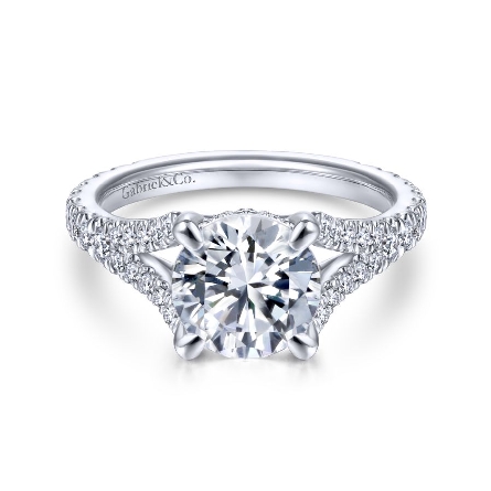 14K White Gold Gabriel VAUGHN Engagement Ring S...