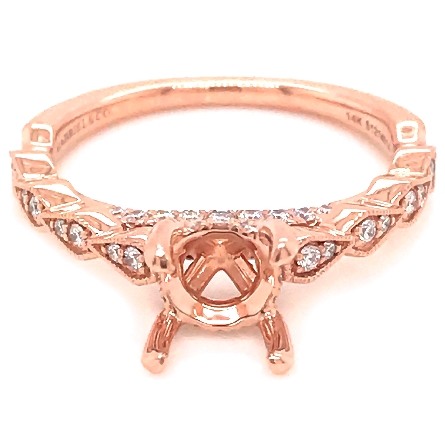 14K Rose Gold Gabriel LANDA Vintage Inspired Engagement Ring Semi Mounting w/Diams=.31ctw SI2 G-H for a 1ct Round Center Stone (Not included) Size 6.5 #ER15192R4K44JJ (S1214014)<p>Center Stone Not Included</p>