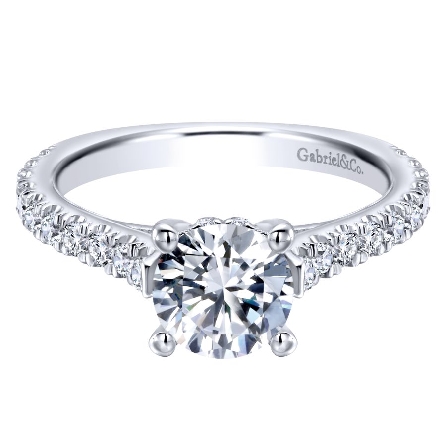 14K White Gold Gabriel MAY Engagement Ring w/Di...