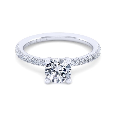 14K White Gold Gabriel EVELYN Engagement Ring S...