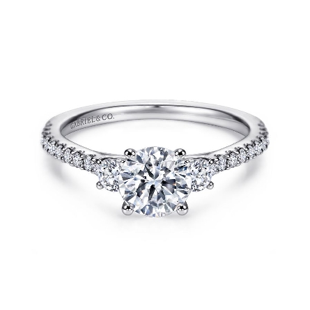 14K White Gold Gabriel CHERIZE Engagement Ring ...
