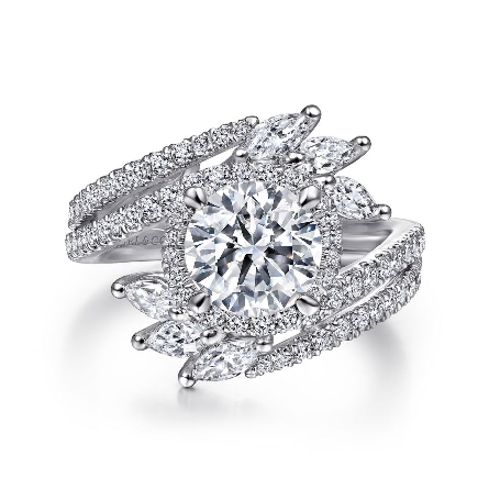 14K White Gold Gabriel ELECTRA Engagement Ring ...