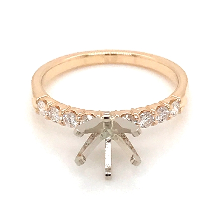 14K Yellow and White Gold Shared Prong Engageme...