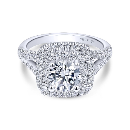14K White Gold Gabriel ROBERTA Engagement Ring ...