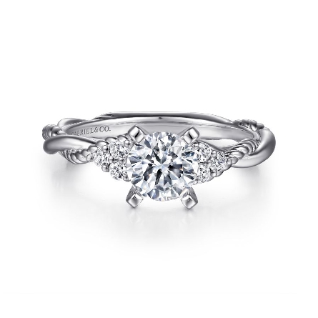 14K White Gold Gabriel CATALINA Engagement Ring...
