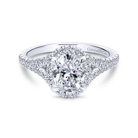 14K White Gold Gabriel VERBENA Engagement Ring Semi Mounting w/Diams=.60ctw SI2 G-H for a 1.25ct Oval Center Stone (not included) Size 6.5 #ER12769O4W44JJ (S1568667) <p>Center Stone Not Included</p>