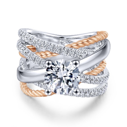 14K White and Rose Gold Gabriel AFFECTION Criss...