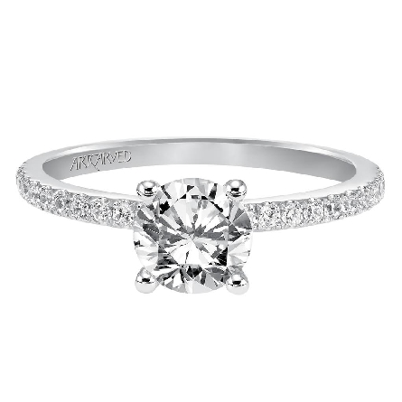 14K White Gold SYBIL ArtCarved Engagement Semi Mounting w/35Diams=.31ctw for 1.25ct Round Center Stone (center stone not included) Size 6.5 #31-V544FRW<p>Center Stone Not Included</p>