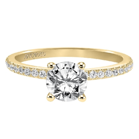 14K Yellow Gold SYBIL ArtCarved Engagement Semi...