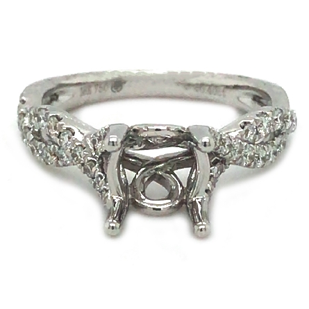18K White Gold 4Prong Head Twist Engagement Rin...