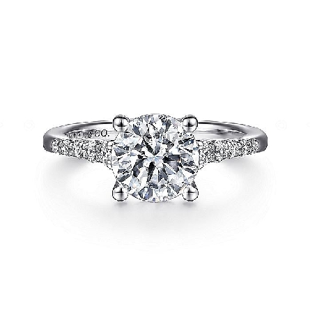 14K White Gold Gabriel REED 4Prong Engagement R...