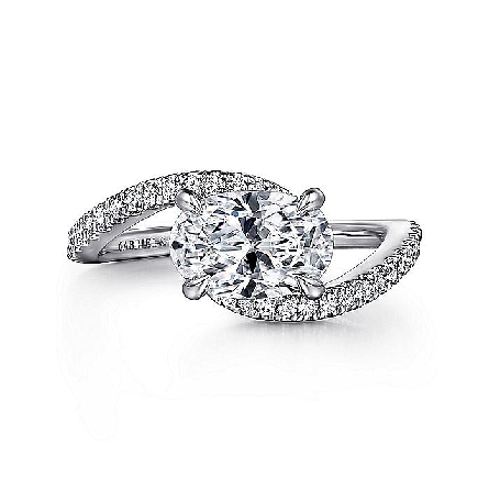 14K White Gold Gabriel AIVA East-West Bypass Engagement Ring Semi Mounting w/Diams=.22ctw SI2 G-H for a 9x6mm Oval Center Stone (not included) Size 6.5 #ER16278O6W44JJ (S1754947)<p>Center Stone Not Included</p>