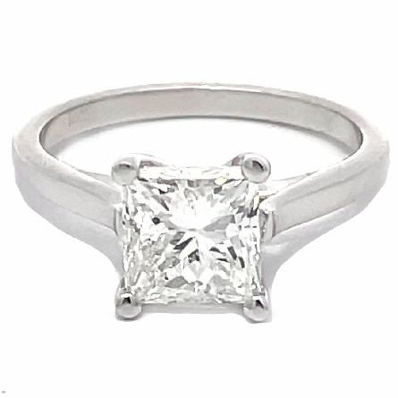 14K White Gold Solitiare Tapered Engagement Rin...