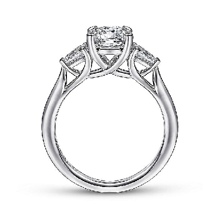 14K White Gold Gabriel Semi Mounting Engagement Ring for 1.50ct Round Center (center stone not included) w/Diams=.32ctw SI2 G-H Size 6.5 #ER14794R4W44JJ.0344 (S1817810)<p>Center Stone Not Included</p>