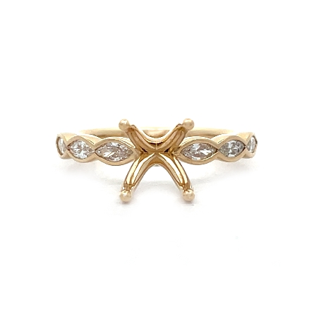 14K Yellow Gold Bezel Set 4Prong Engagement Rin...