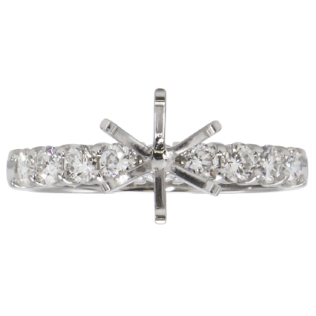 14K White Gold Shared Prong Engagement Ring Sem...