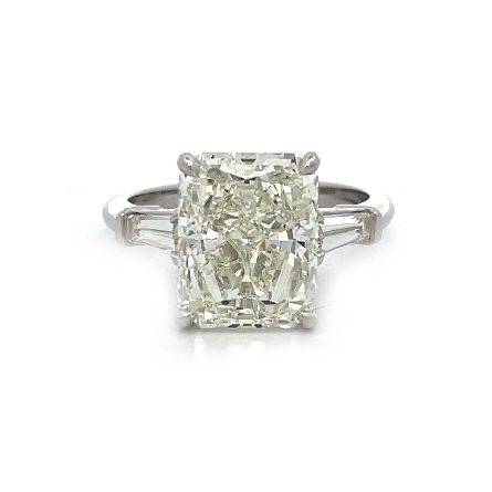 Platinum 3Stone Engagement Ring w/1 Radiant Dia...