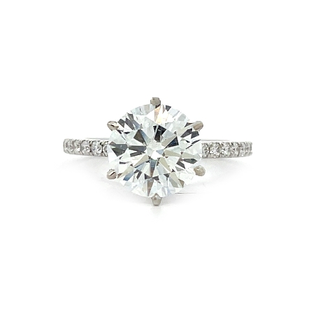 18K White Gold 6Prong Engagement Ring w/1 Round...