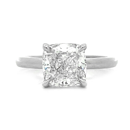 Platinum Underhalo Engagement Ring w/1 Cushion ...