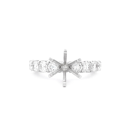 14K White Gold Shared Prong Engagement Ring Sem...