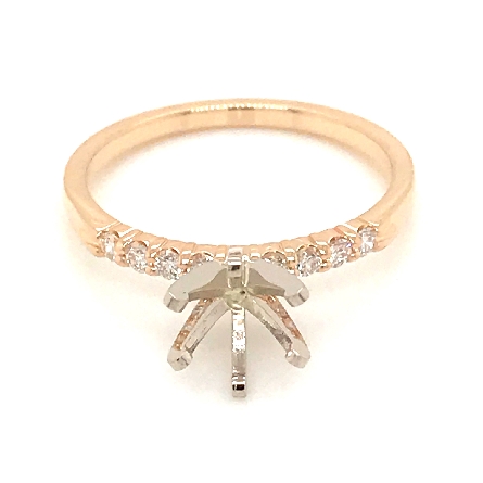 14K Yellow and White Gold Shared Prong Engageme...