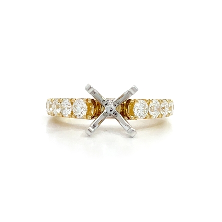 18K Yellow and White Gold 4Prong Engagement Rin...