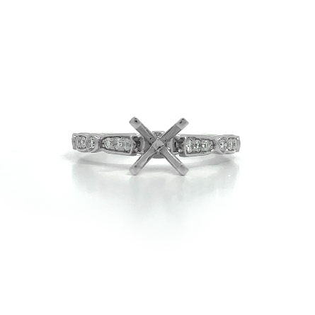 18K White Gold Channel and Bezel Engagement Rin...