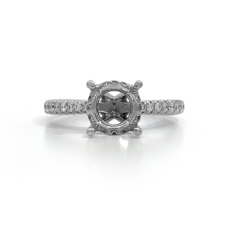 18K White Gold Underhalo Engagement Ring Semi M...