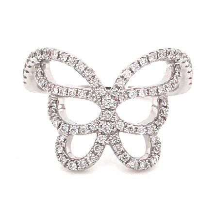 18K White Gold Pinky Butterfly Ring w/Diams=.29...