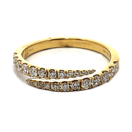 18K Yellow Gold Pinched Bypass Ring w/26Diams=....