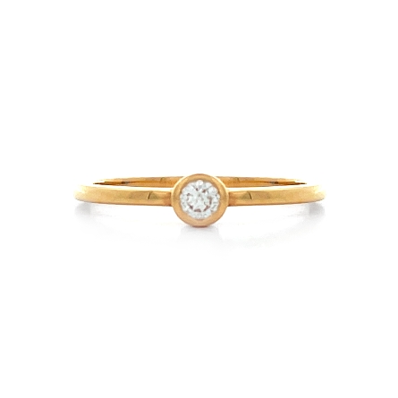 14K Yellow Gold Polished Bezel Station Ring w/1...